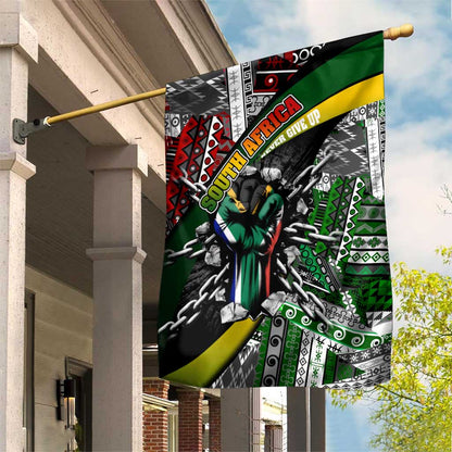 South Africa Fist of Freedom Garden Flag Never Give Up