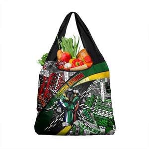 South Africa Fist of Freedom Grocery Bag Never Give Up