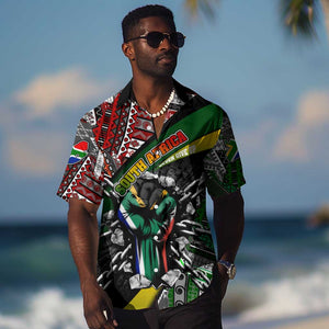 South Africa Fist of Freedom Hawaiian Shirt Never Give Up