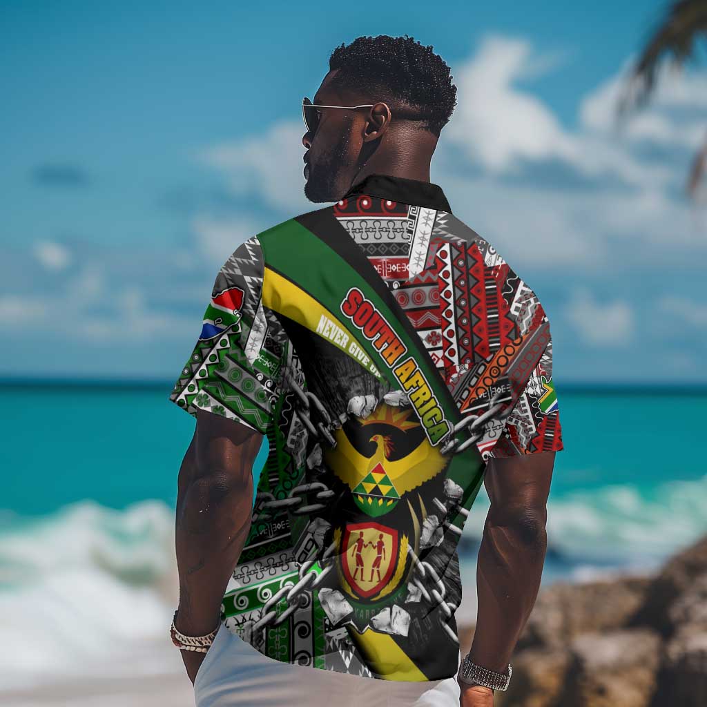 South Africa Fist of Freedom Hawaiian Shirt Never Give Up
