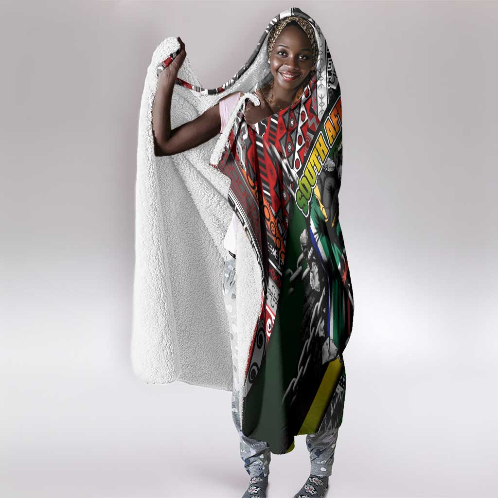 South Africa Fist of Freedom Hooded Blanket Never Give Up