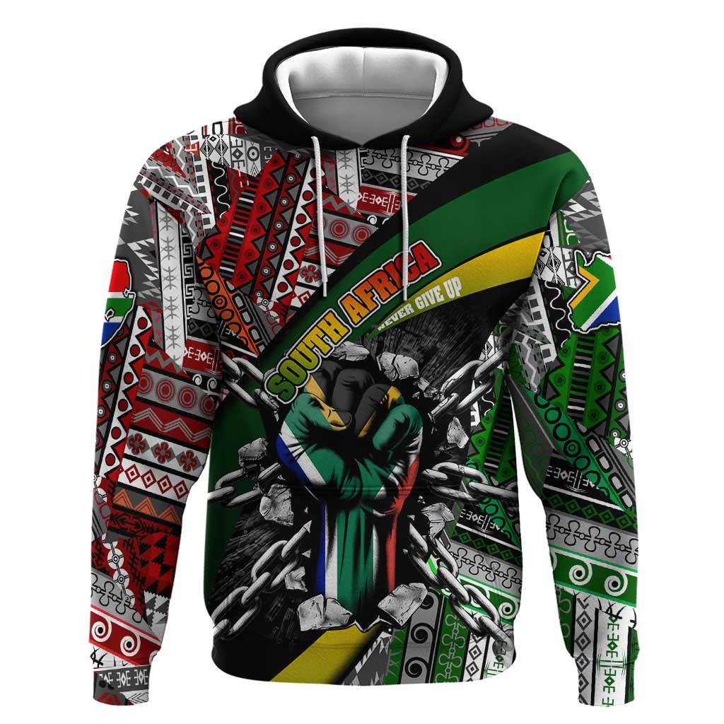 South Africa Fist of Freedom Hoodie Never Give Up