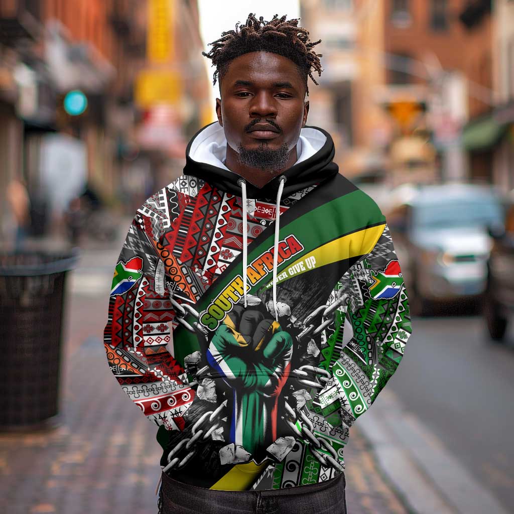 South Africa Fist of Freedom Hoodie Never Give Up