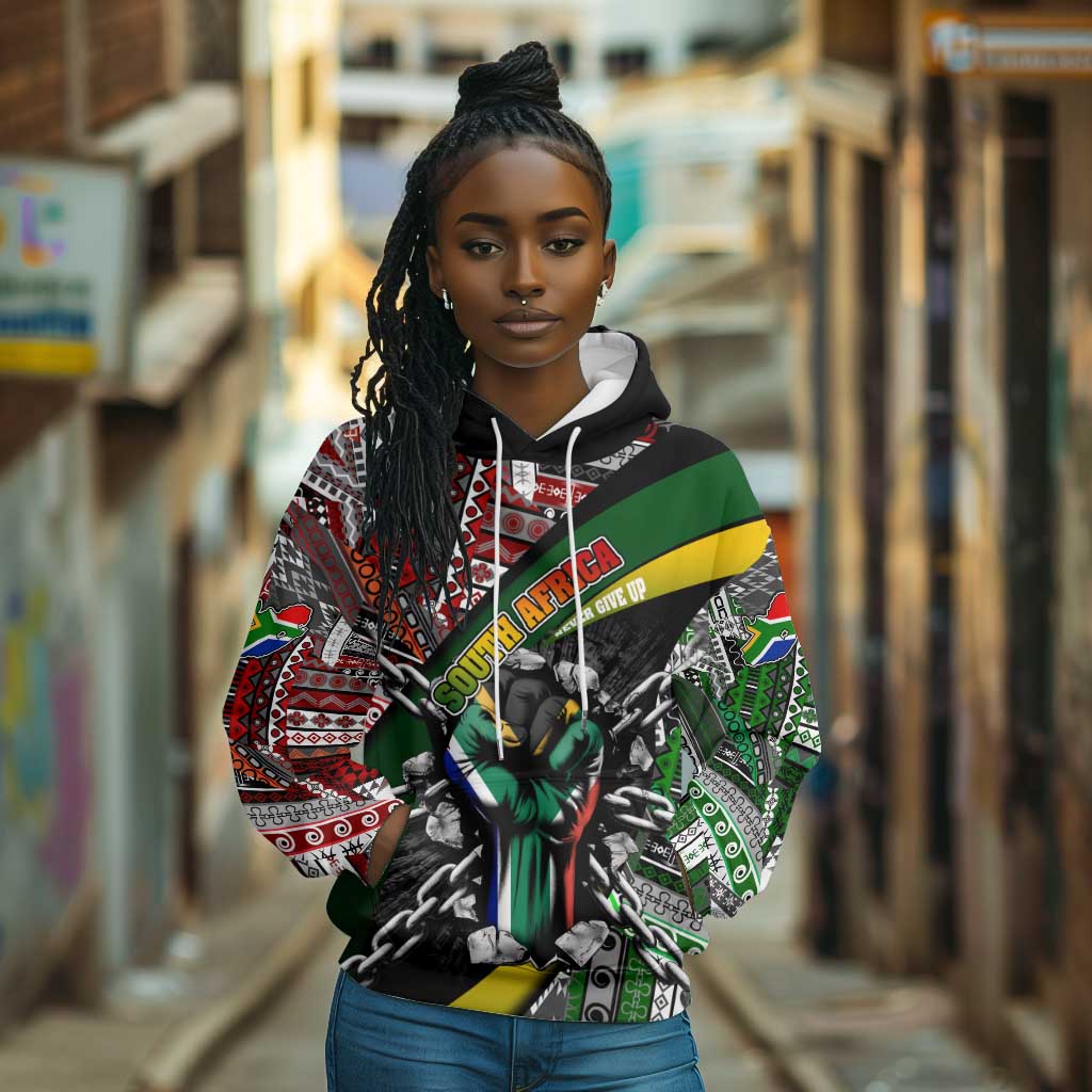 South Africa Fist of Freedom Hoodie Never Give Up
