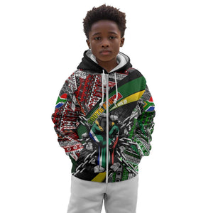 South Africa Fist of Freedom Kid Hoodie Never Give Up
