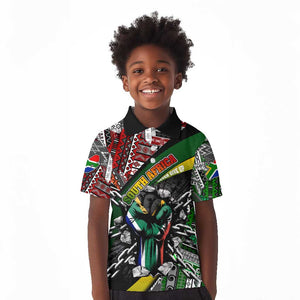 South Africa Fist of Freedom Kid Polo Shirt Never Give Up