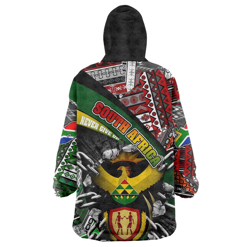 South Africa Fist of Freedom Kid Wearable Blanket Hoodie Never Give Up