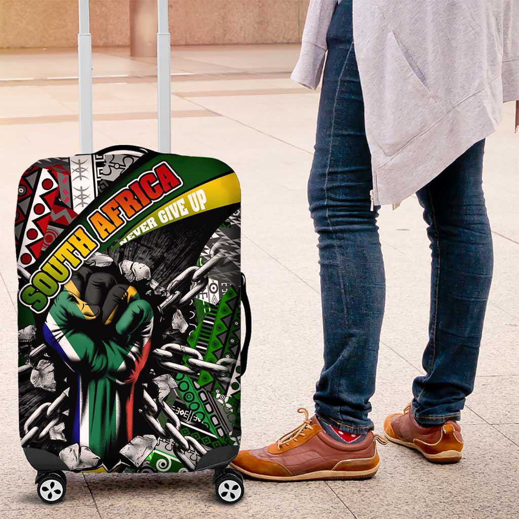 South Africa Fist of Freedom Luggage Cover Never Give Up