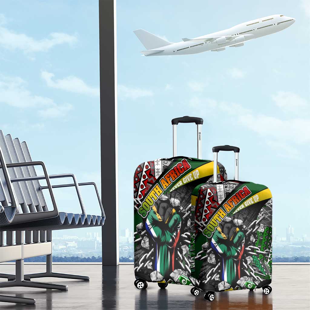 South Africa Fist of Freedom Luggage Cover Never Give Up