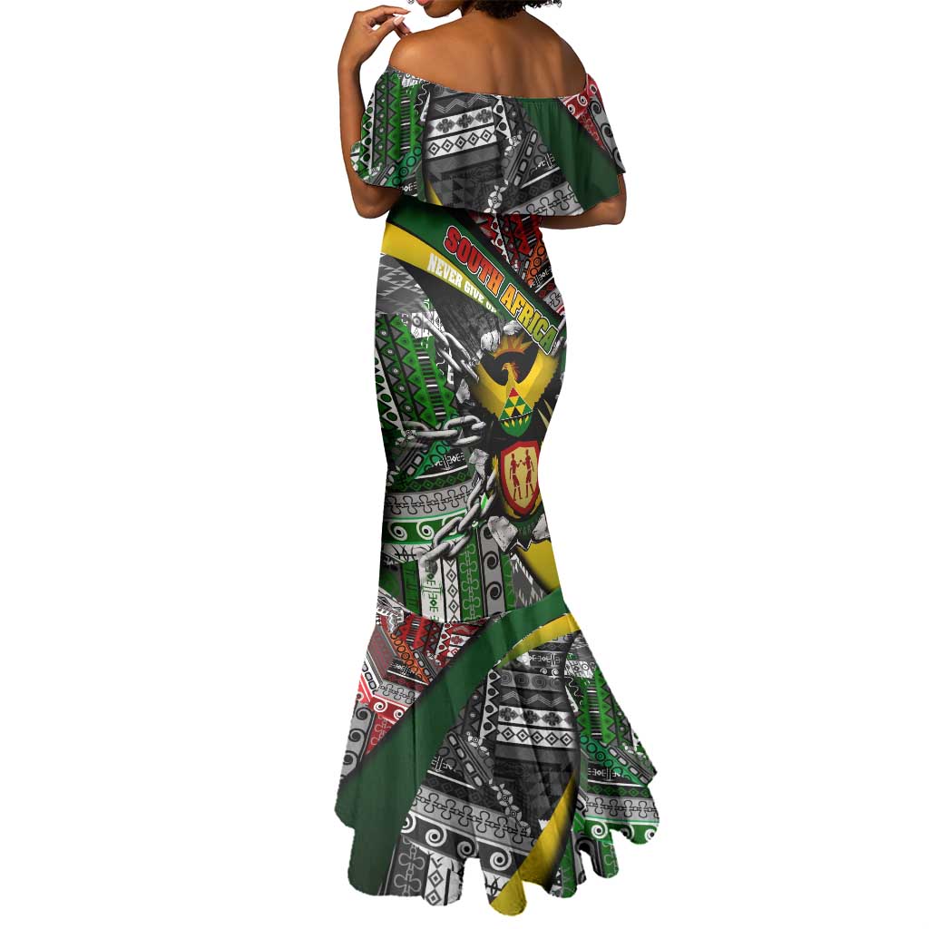 South Africa Fist of Freedom Mermaid Dress Never Give Up