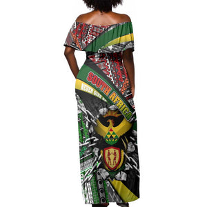 South Africa Fist of Freedom Off Shoulder Maxi Dress Never Give Up