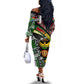 South Africa Fist of Freedom Off The Shoulder Long Sleeve Dress Never Give Up