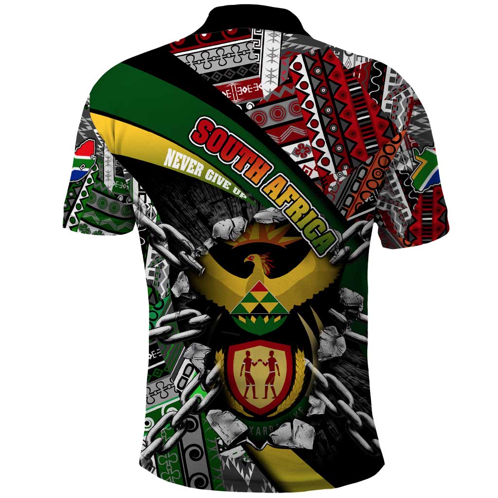 South Africa Fist of Freedom Polo Shirt Never Give Up