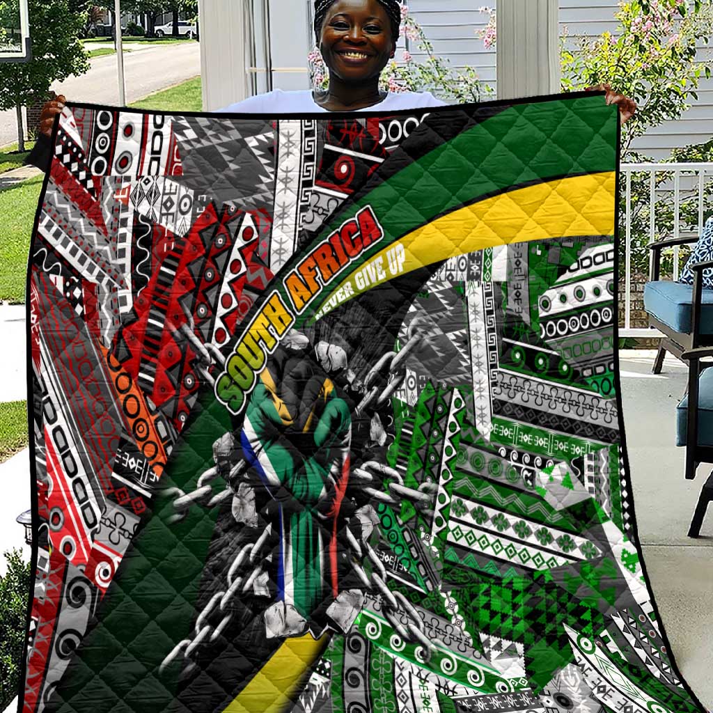 South Africa Fist of Freedom Quilt Never Give Up