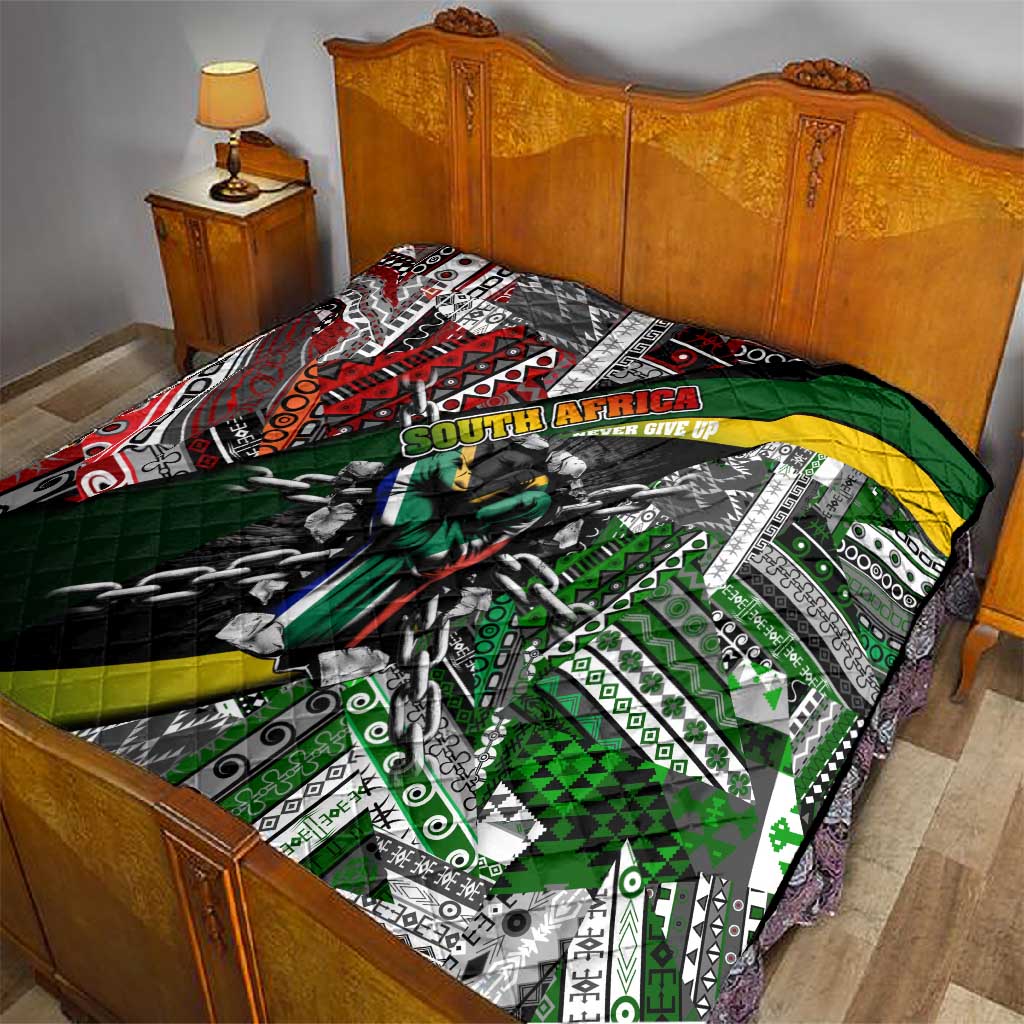 South Africa Fist of Freedom Quilt Never Give Up