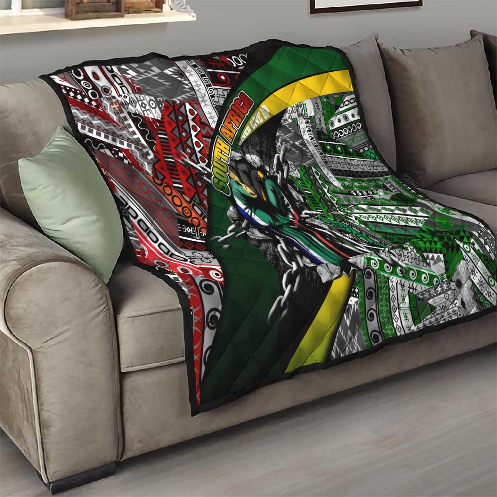 South Africa Fist of Freedom Quilt Never Give Up