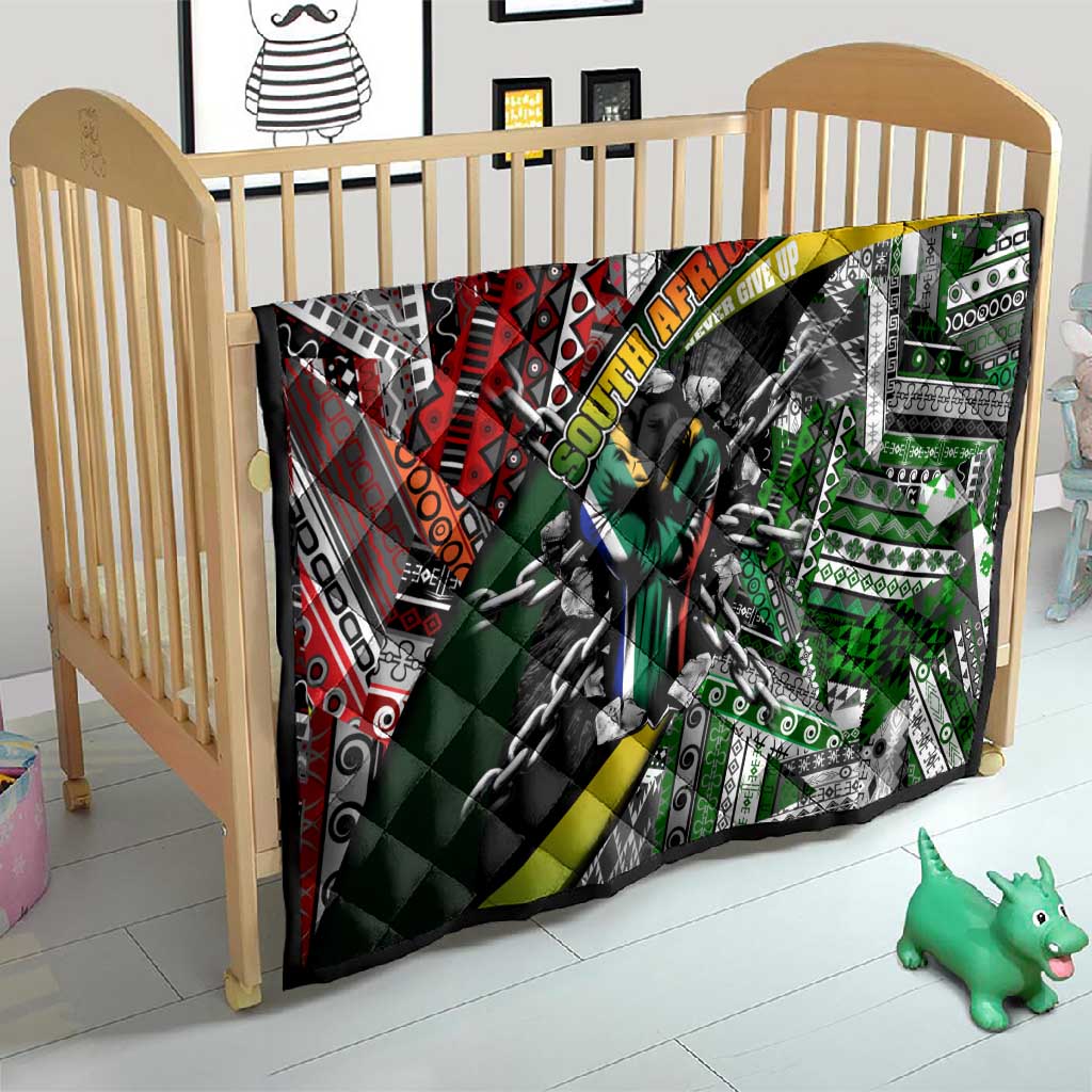 South Africa Fist of Freedom Quilt Never Give Up