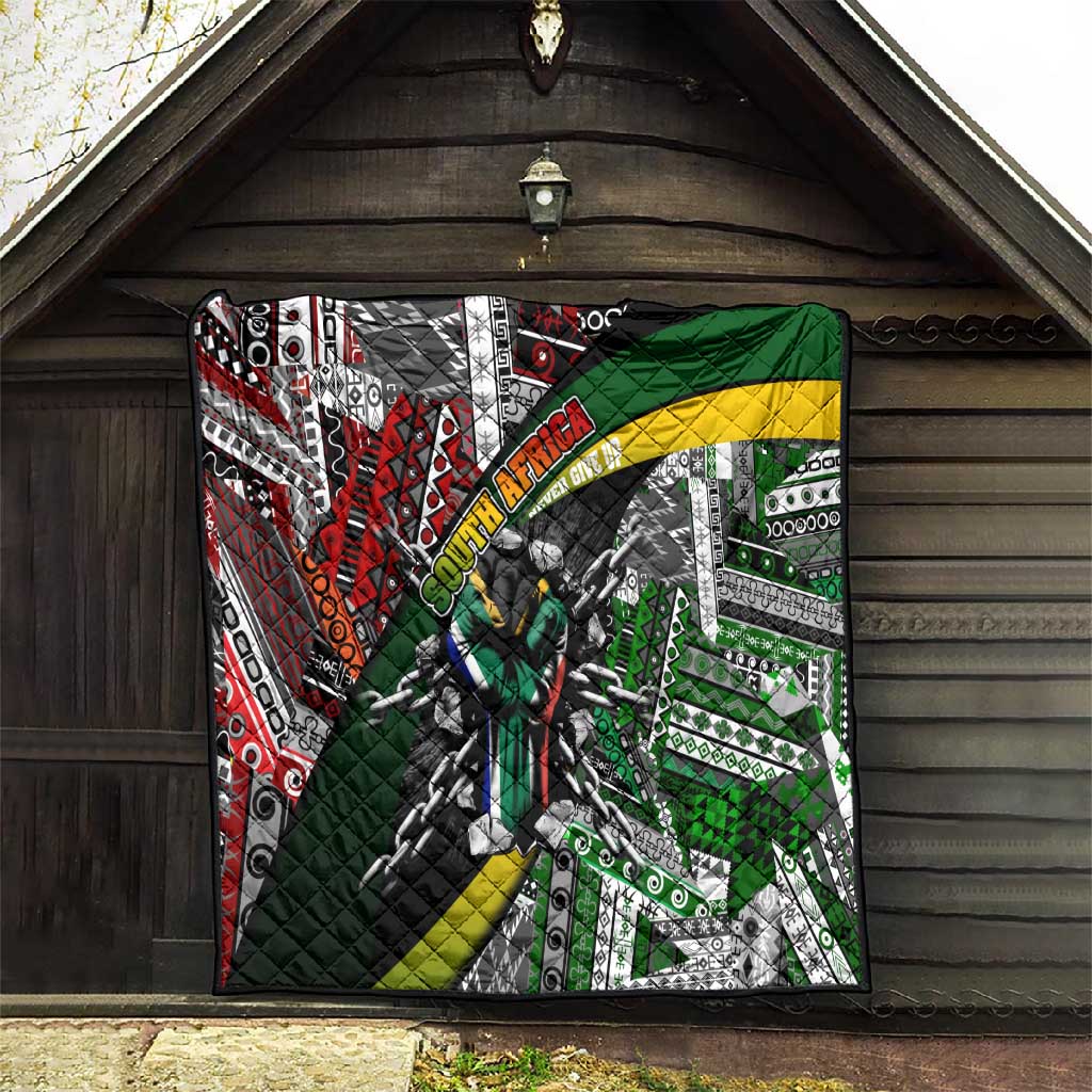 South Africa Fist of Freedom Quilt Never Give Up