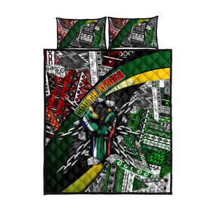 South Africa Fist of Freedom Quilt Bed Set Never Give Up