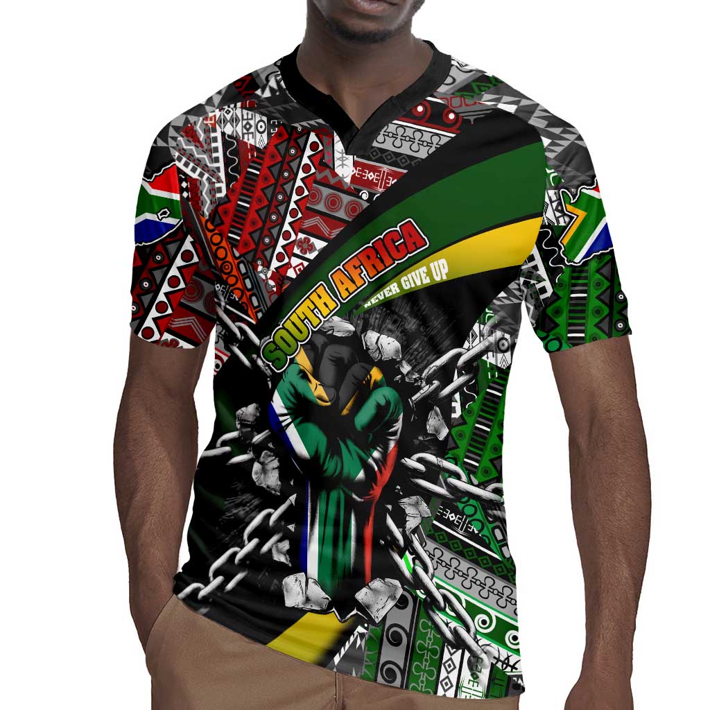 South Africa Fist of Freedom Rugby Jersey Never Give Up