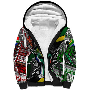South Africa Fist of Freedom Sherpa Hoodie Never Give Up