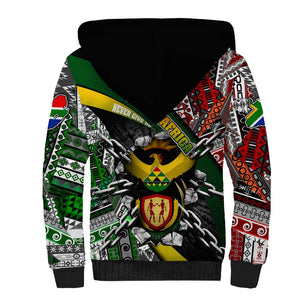 South Africa Fist of Freedom Sherpa Hoodie Never Give Up