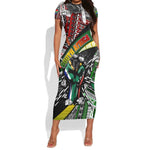 South Africa Fist of Freedom Short Sleeve Bodycon Dress Never Give Up DT02