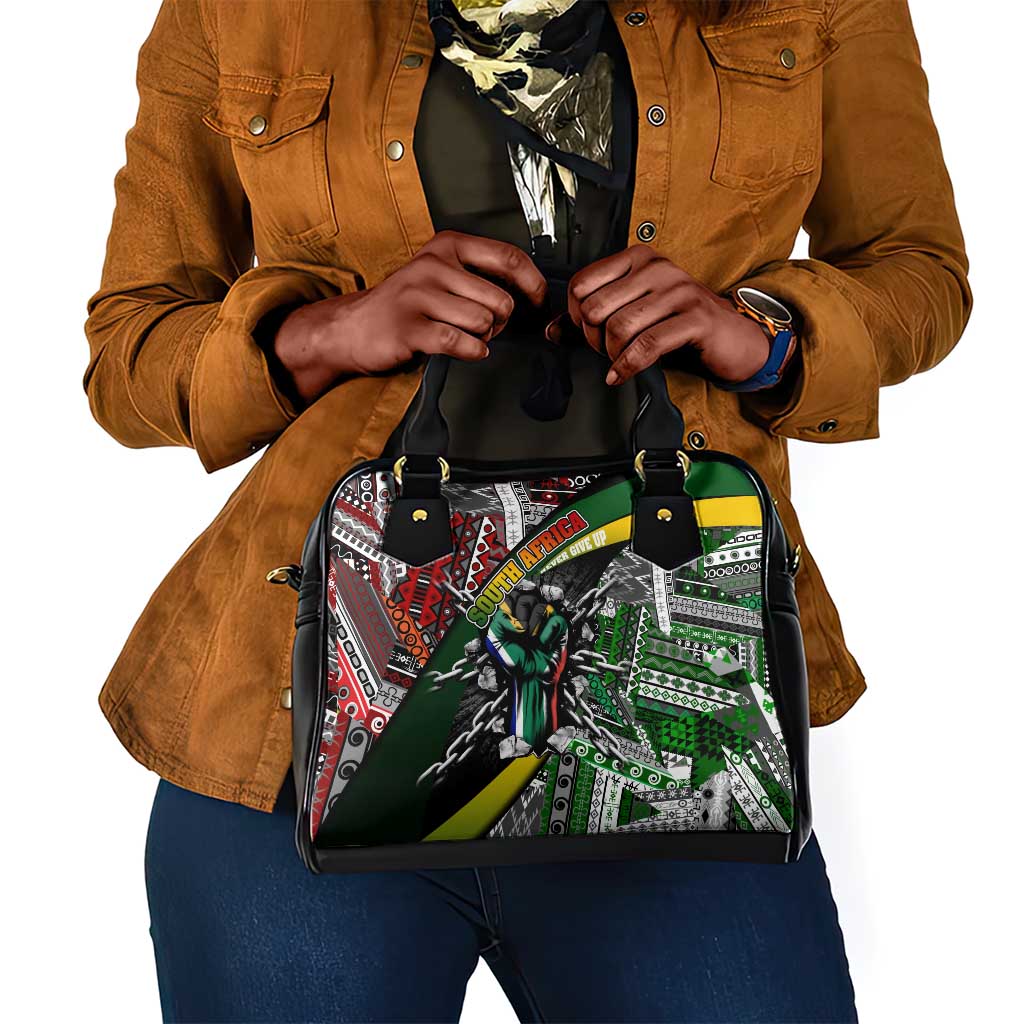 South Africa Fist of Freedom Shoulder Handbag Never Give Up
