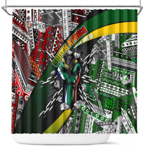 South Africa Fist of Freedom Shower Curtain Never Give Up