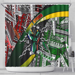 South Africa Fist of Freedom Shower Curtain Never Give Up