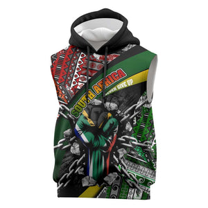 South Africa Fist of Freedom Sleeveless Hoodie Never Give Up - African Pride