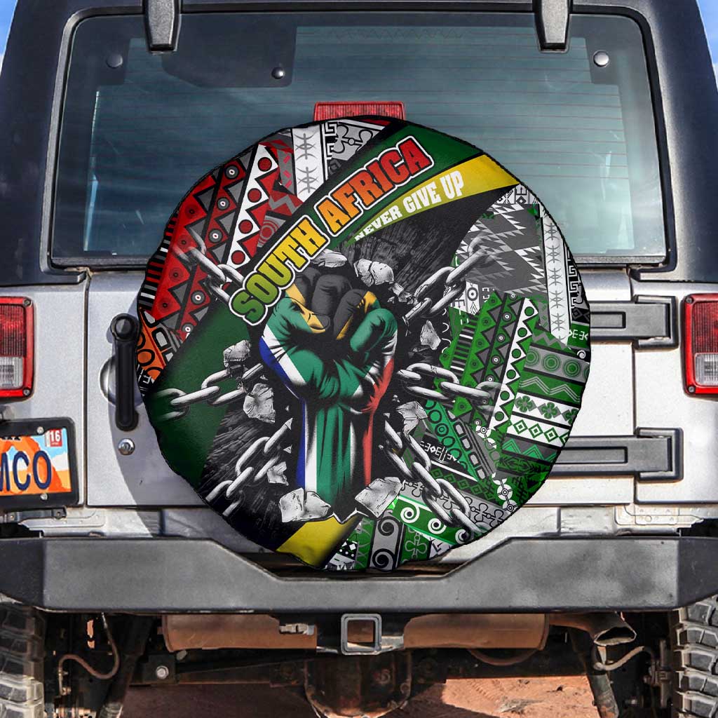 South Africa Fist of Freedom Spare Tire Cover Never Give Up