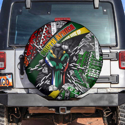 South Africa Fist of Freedom Spare Tire Cover Never Give Up