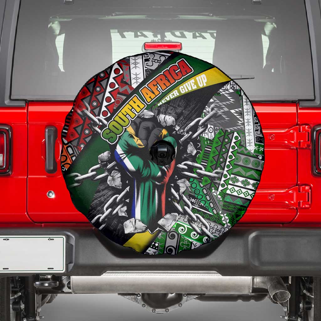 South Africa Fist of Freedom Spare Tire Cover Never Give Up