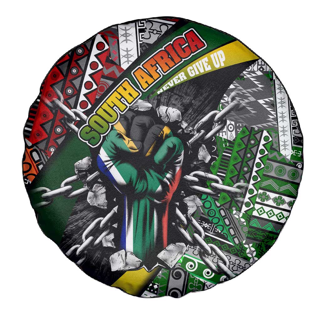 South Africa Fist of Freedom Spare Tire Cover Never Give Up