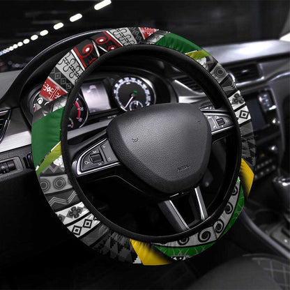 South Africa Fist of Freedom Steering Wheel Cover Never Give Up