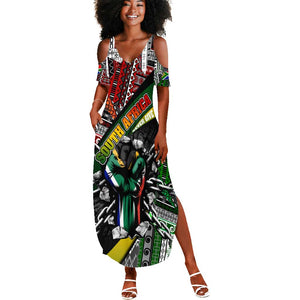South Africa Fist of Freedom Summer Maxi Dress Never Give Up