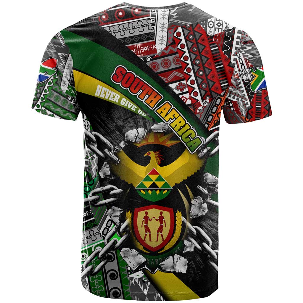 South Africa Fist of Freedom T shirt Never Give Up