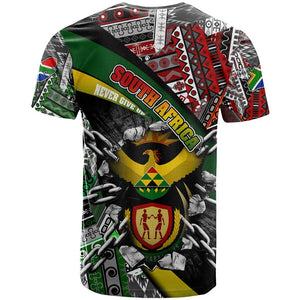 South Africa Fist of Freedom T shirt Never Give Up