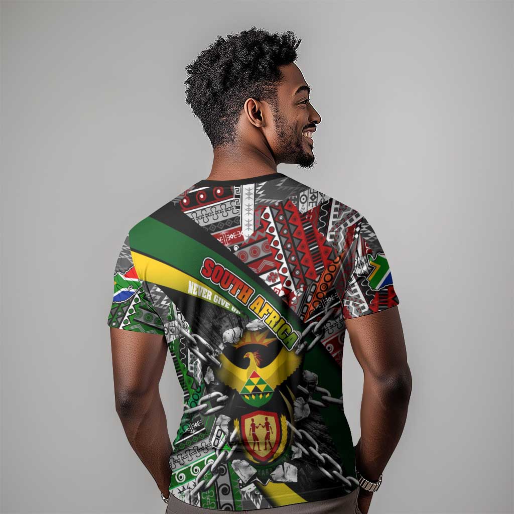 South Africa Fist of Freedom T shirt Never Give Up