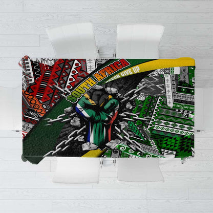 South Africa Fist of Freedom Tablecloth Never Give Up