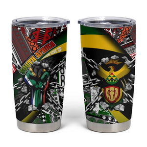 South Africa Fist of Freedom Tumbler Cup Never Give Up