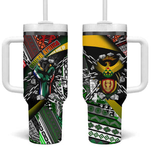 South Africa Fist of Freedom Tumbler With Handle Never Give Up