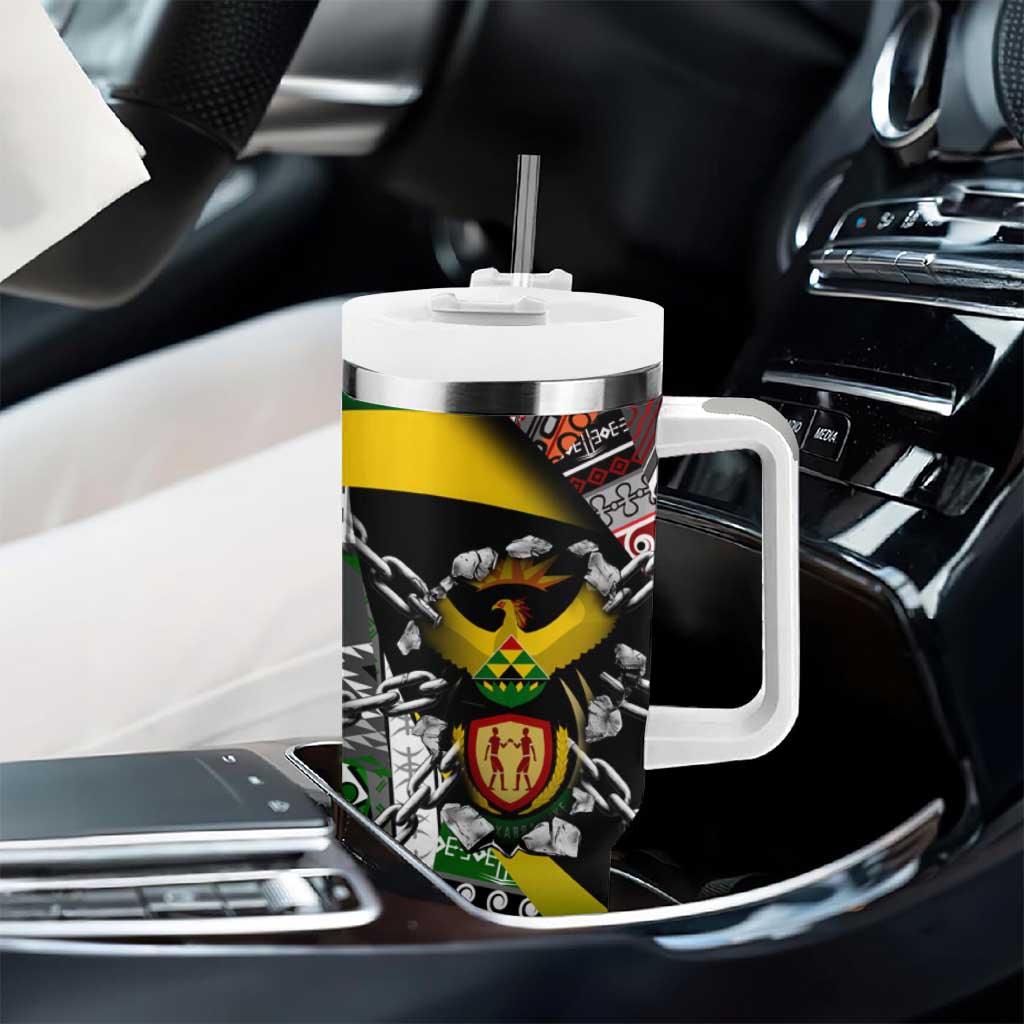 South Africa Fist of Freedom Tumbler With Handle Never Give Up