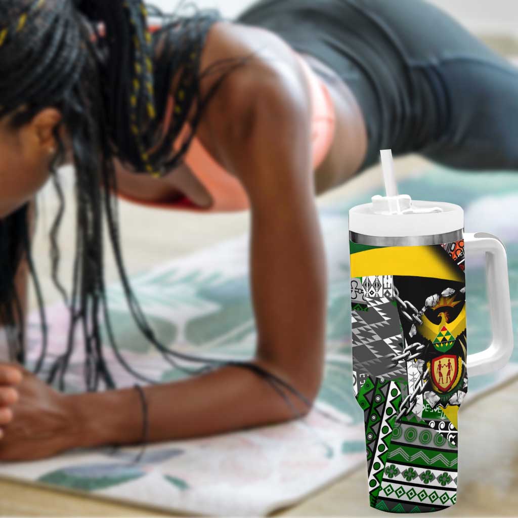 South Africa Fist of Freedom Tumbler With Handle Never Give Up