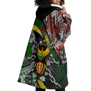 South Africa Fist of Freedom Wearable Blanket Hoodie Never Give Up