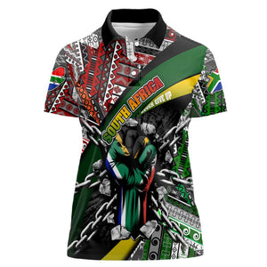 South Africa Fist of Freedom Women Polo Shirt Never Give Up