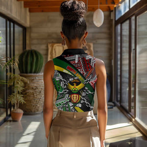 South Africa Fist of Freedom Women Sleeveless Polo Shirt Never Give Up