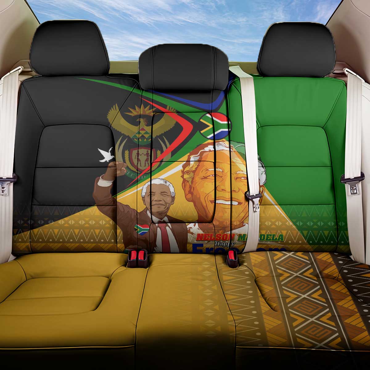 South Africa Heritage Nelson Mandela Back Car Seat Cover Happy Freedom Day Victory Art