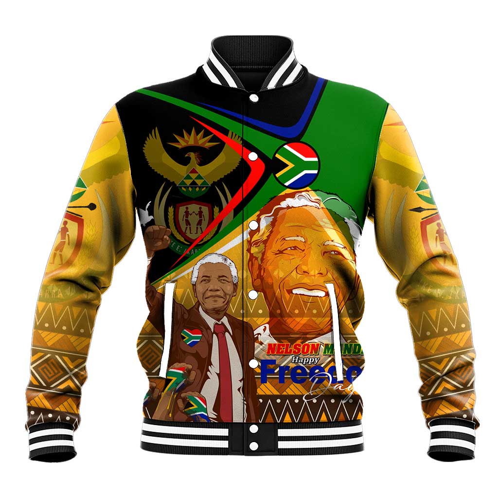 South Africa Heritage Nelson Mandela Baseball Jacket Happy Freedom Day Victory Art
